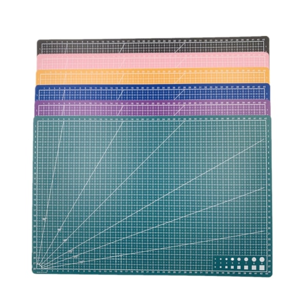Dobbeltsidig skjærematte for scrapbooking, quilting, stoff, sying, DIY Craft Black A4