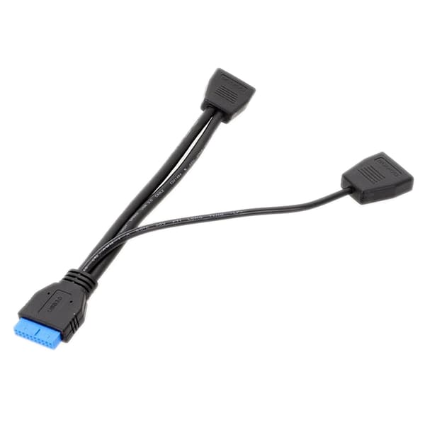 19Pin USB Header USB3.0 1 til 2 splitter USB Hub for datamaskin hovedkort 20CM