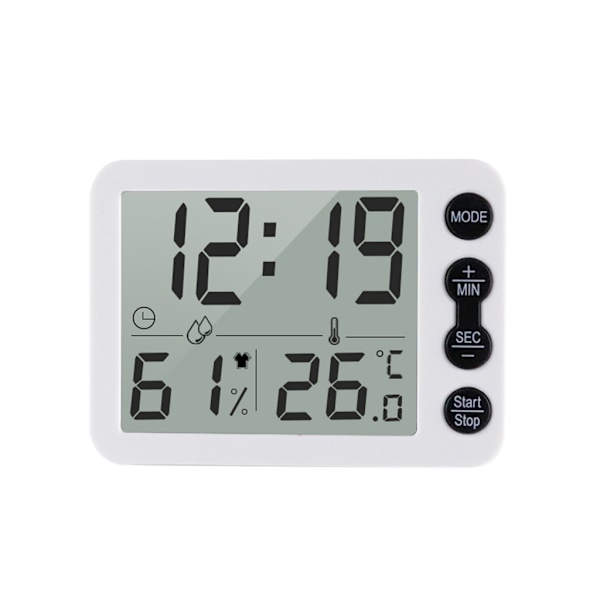 Badeværelses termometer Hygrometer Elektronisk temperaturmåler Sensor Måler Ur
