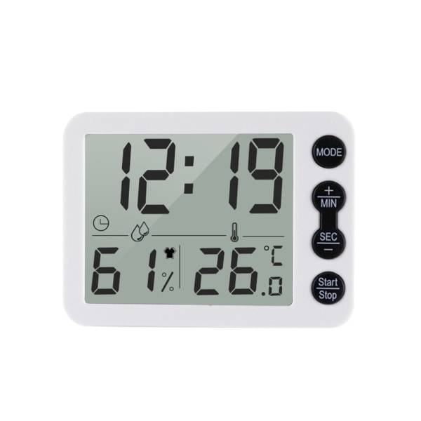 Badrumstermometer Hygrometer Elektronisk temperaturmätare Sensor Mätklocka