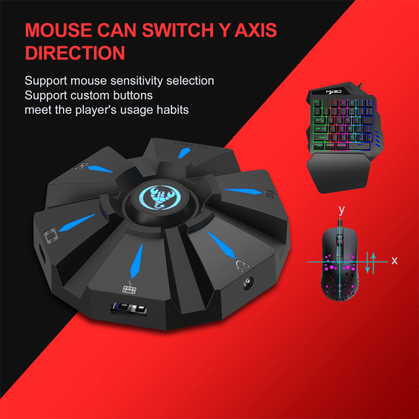 Multi Ports Tangentbord Mus Converter för Switch //för PS3 Game Controller Connector Datoradapter