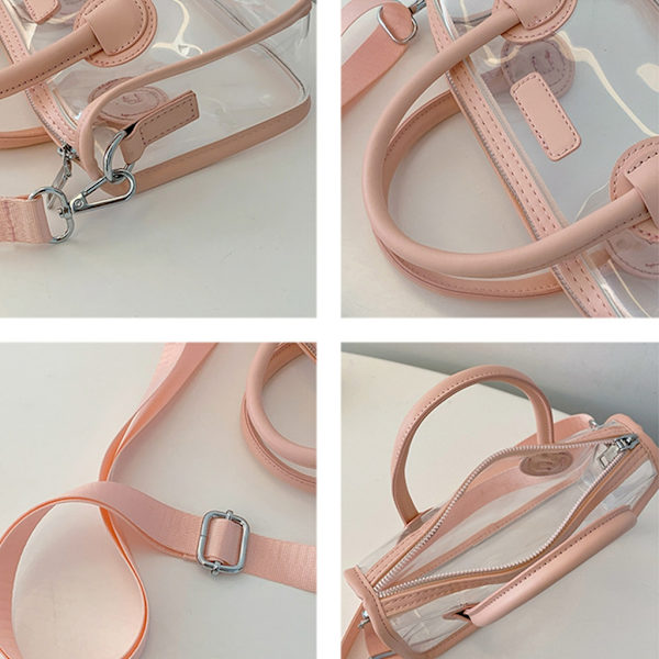 Damväska Transparent Handväska Top Handtag Axelväska PVC-väska Semester White