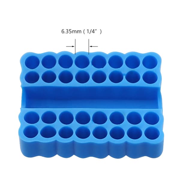 2 stk. 32-hulls sekskantbit-organisator for 25 mm lengde, 6,35 mm diameter bits, plast