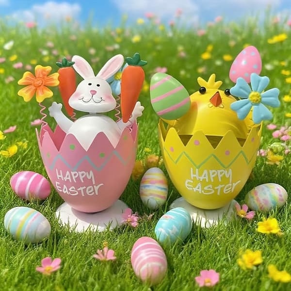2 gjenstander \"Happy Spring Celebration\" jernkunst perfekt for innendørs plassering