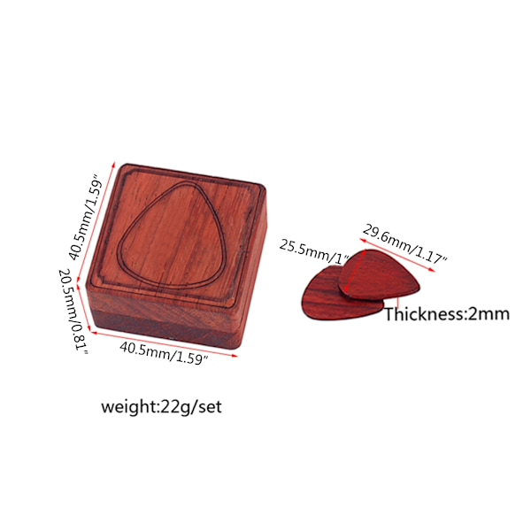 Oppbevaringsboks for gitarplekter med gitarplekter Rose with 1 padding
