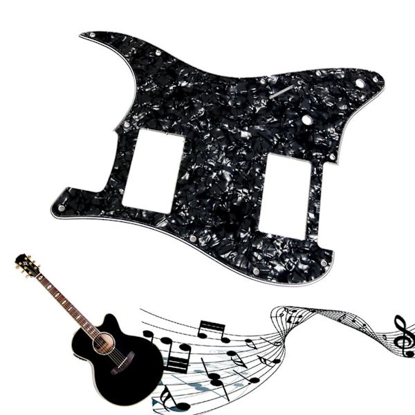 3-lagers svart plektrumskydd för gitarr till Fender Strat 2 HH Humbucker