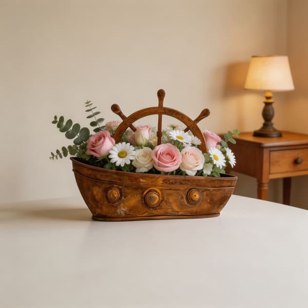 Bådpotte Jern Blomsterholder Bådformet Jernplanter til Balkonudstilling