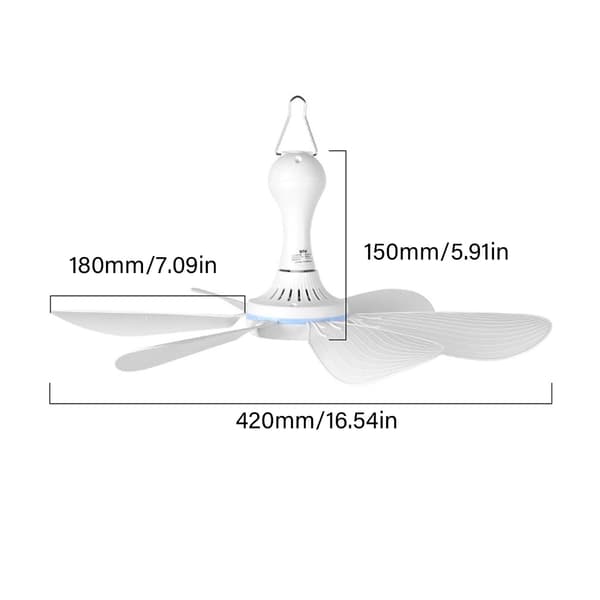 Udendørs campingventilator 3-hastigheds loftventilator USB hængende ventilator baldakin loftventilator