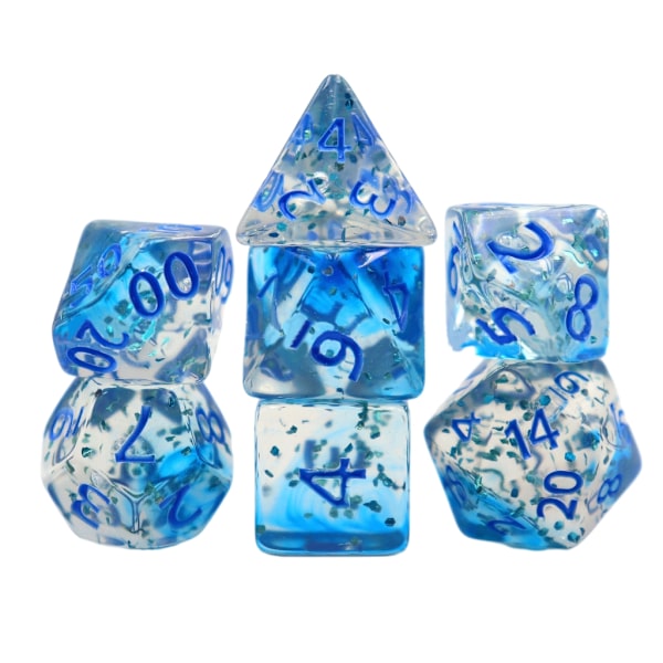 7 stk. Flersidet Akryl Terninger Polyhedral Terninger Dobbelt Farve Spil Terninger Flash yellow
