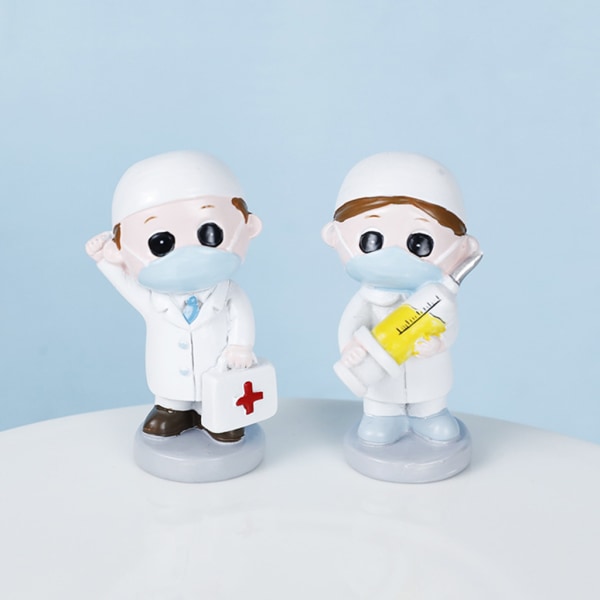 Harts Läkare Sjuksköterska Figuriner Tårta Toppers Tårtdekoration föremål för sjuksköterskor null - StyleA