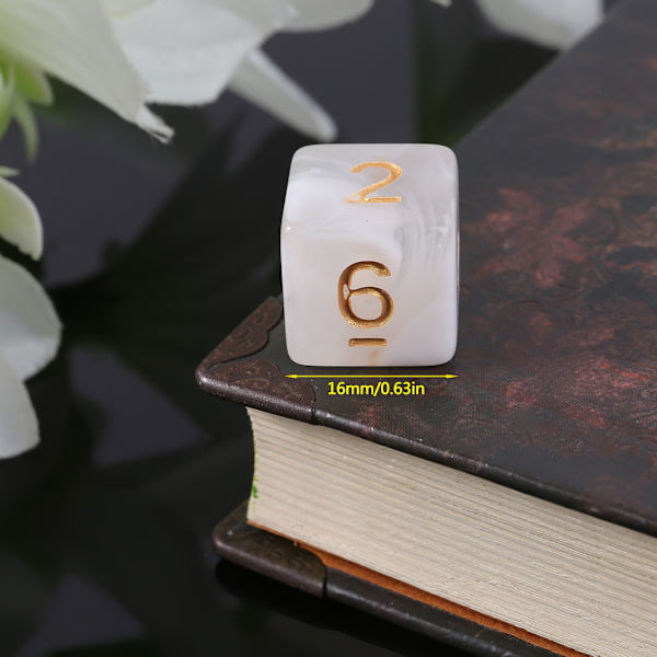 7 st/set Akryltärningar Bordsspel Tärningar D4 D6 D10 D12 Polyhedral Tärningar White