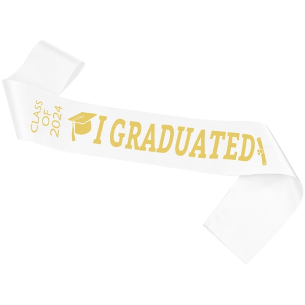 Gradueringsstole Sash for College Ceremony Graduation Honor Stole/Crown Silver