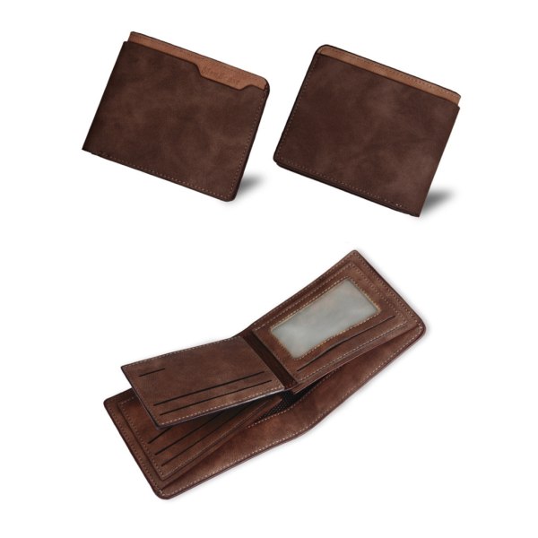 Himmeä ohut korttipidike Multi-Slot Card Case Taskulompakko Retro Kolminkertainen kukkaro Light Brown