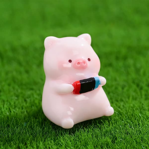 Miniature Grise Statue Havepynt Harpiks Grise Figurer Mini Kagepynt