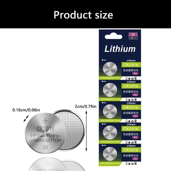 CR2016 3V Litium Knappcellebatterier Kompakt CR2016 3v Litiumbatterier