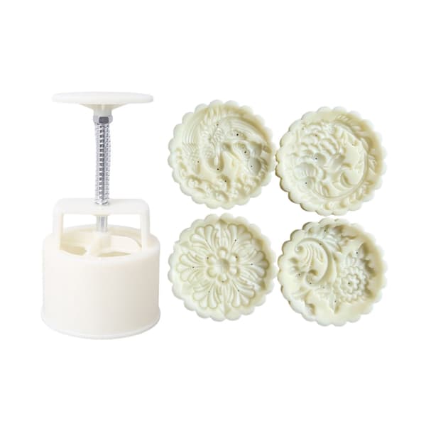 150g/200g Plastmaterial Mooncake molds Mooncake-stämplar Tecknad blomformad