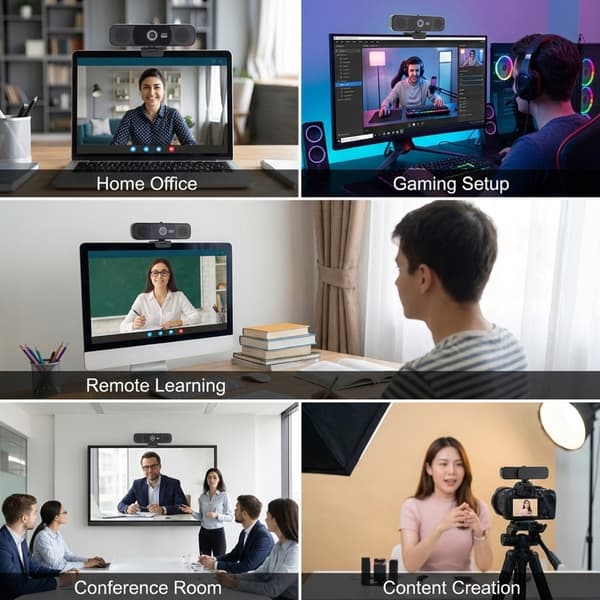 Kompakt USB2.0 Webcam med støjreducerende mikrofon til computerkamera 4KHD