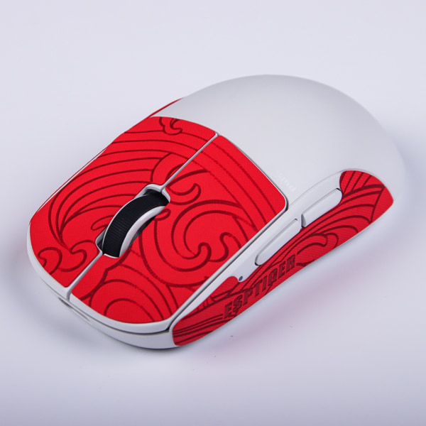 Handgjorda halkfria Sug Svett Mus Skin Mus Skridskor för PulsarX2 Mini Mouse självhäftande anti-halk grepptejp Red