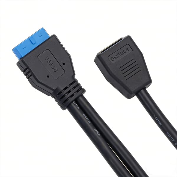 Hurtig USB3.0 19-bens han-hun-adapterkabel ideel til computerbygninger