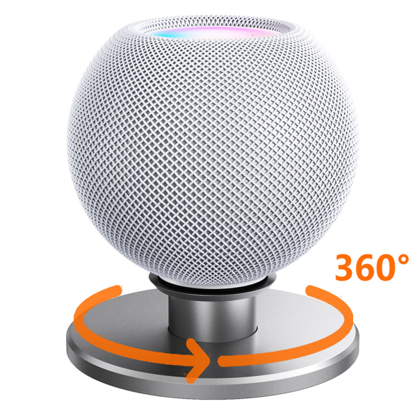 Desktop-högtalarfäste i aluminium 360 graders rotation för Apple HomePod Mini Black