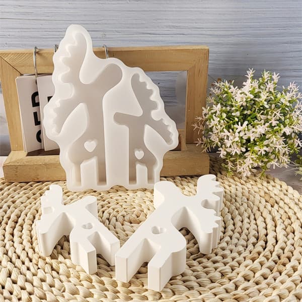 Jul Älg Ljusform Handgjorda Silikonformar Ornament Gipsformar