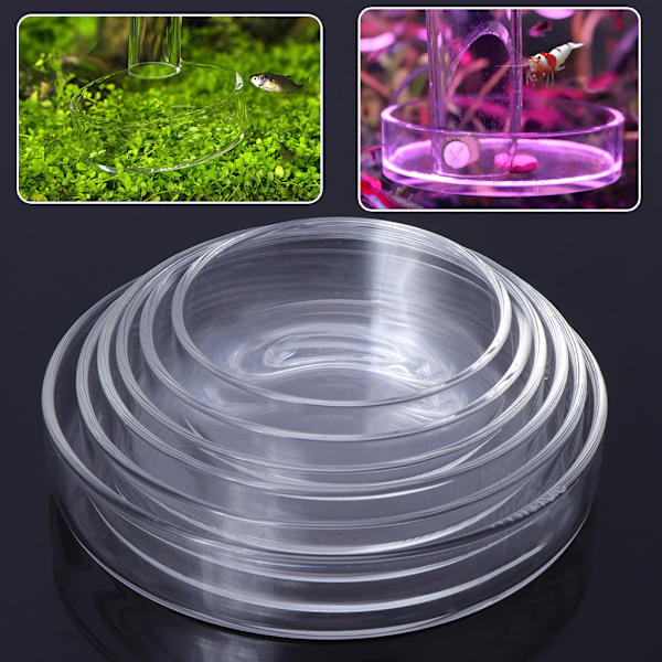 Rejefodringsfad Glasskåle Rund Bakke Akvarium Fiskefoder Flere størrelser 8cm