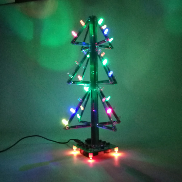 Gör-det-själv-musik Julgran Lödning Kit Blinkande LED 3D Xmas Tree Electronic Set