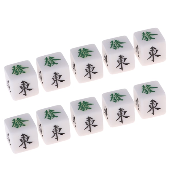Paket med 10 Position Tärningscirkel Öst Sydväst Nord Tärningar Mahjong Set Akryltärningar Underhållningsspel Tärningar
