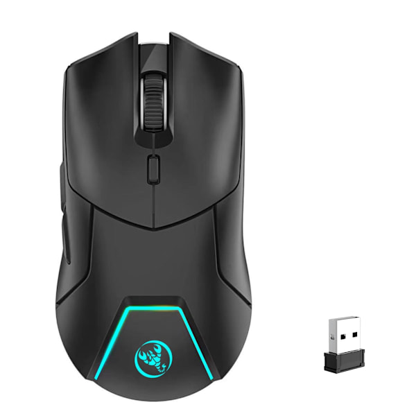 Trådlös spelmus Tri-Mode 2.4GHz Dual-Bluetooth-kompatibel 5.1 4000DPI sensor Hot-Swappable RGB Light Game Mouse