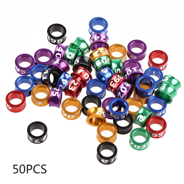 50 stykker Bird Ring Ben Bands Legering for Due Foot Bands Clip 5 mm Ringer for Kylling Finch for Due Vaktel Små fjærkre