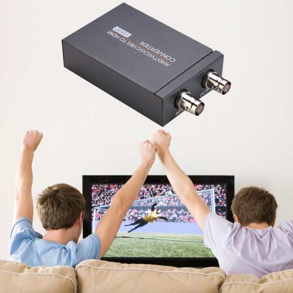 4 i 1 AHD/TVI/C-VI/CVBS till HDMI-kompatibel omvandlarsignalöverföringsadapter