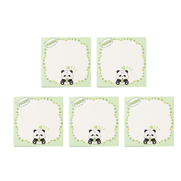 5 stk Cartoon Panda Sticky Note Anamal Memos Sticky Pad Skolerekvisita for jente null - C