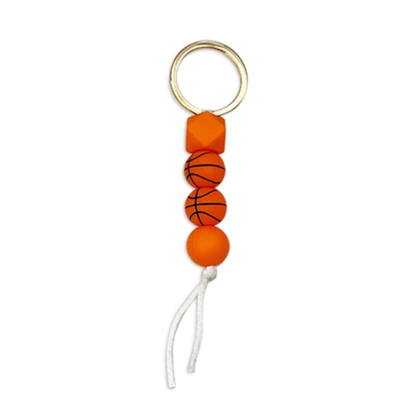 Silikon-pärlor boll nyckelring hängande sport boll nyckelring hängande present till vän B