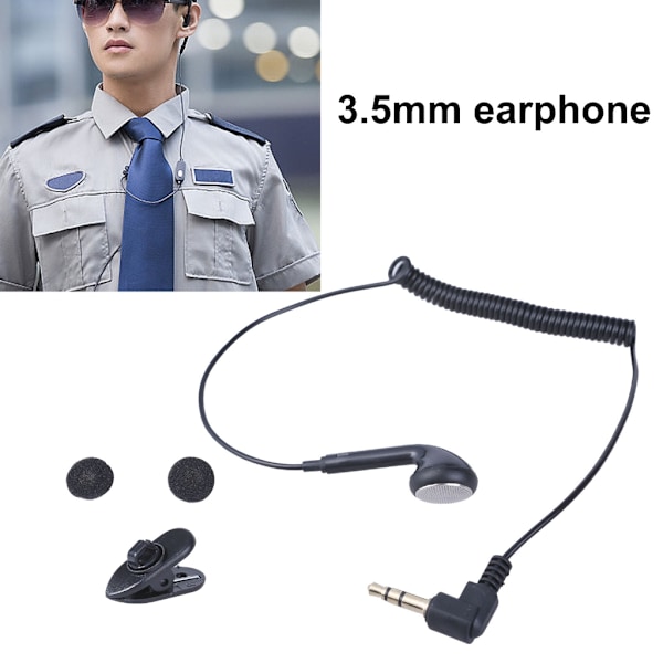 3,5 mm Port Enkelt Side Mono Øreprop In-Ear Høretelefon til Chauffører og Sikkerhedspatruljer