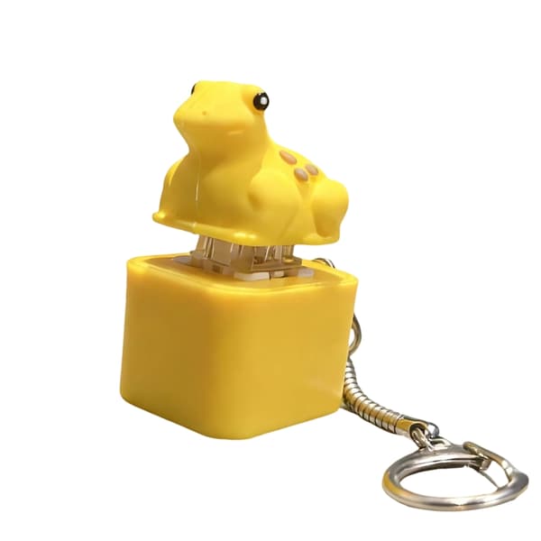 Gule tudser Fidgets Keycap Legetøj med metal nøgleringe Charme til studiearbejde