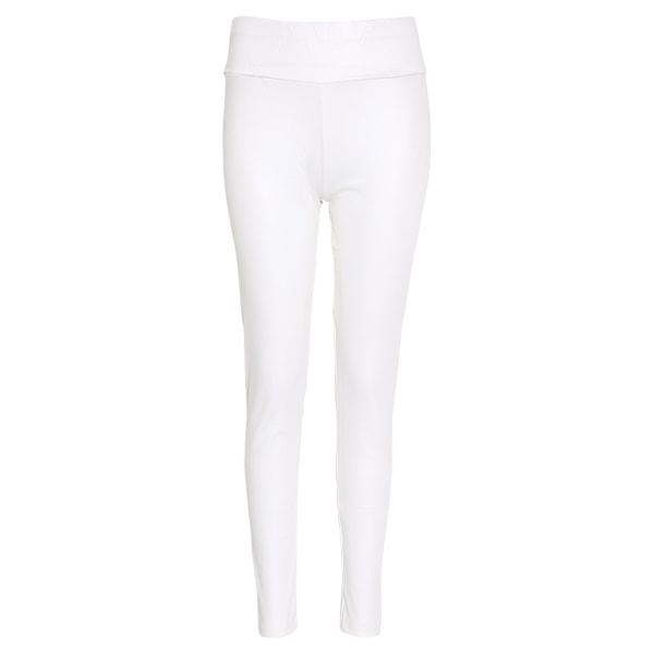 Kvinde Høj Talje Faux Læder Strækbar Pencil Bukser Blanke Matte Leggings Black