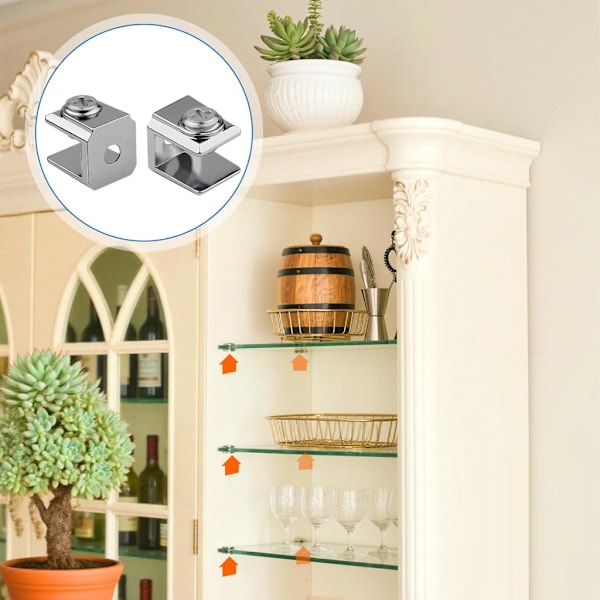 20 stk. glashyldeholderklemme i rustfrit stål til 3-8 mm tyk panel