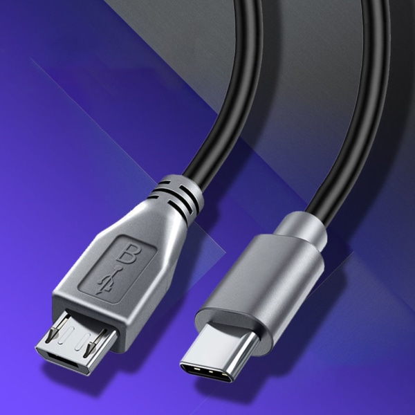 USB C Typ C hane till mikro USB hane sladd Sync OTG laddningsdatakabel sladd för Huawei telefoner Tablet PC Tålig 30cm