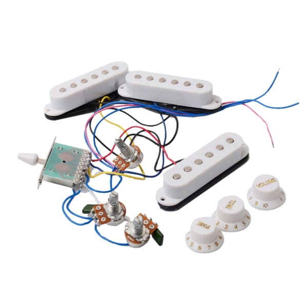 Guitar Prewired Harness 3 Styck Elgitarr Ledningsnät Förwired Pickups och 5-vägs omvandlare 2T1V Pickup Harness Kit