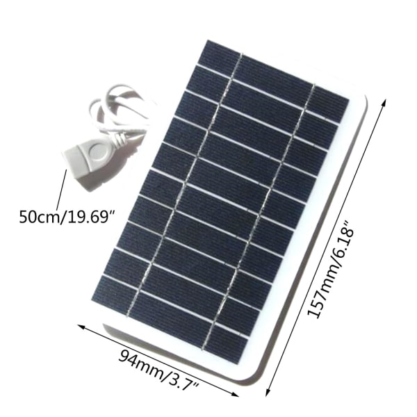 2W 5V Solar Powered Panel Husbil Bil Laddningsbatteri USB Laddningsport