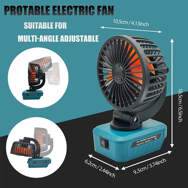 Multifunktionel foldbar køleventilator kompatibel med 18V BL1820, BL1815 batteri