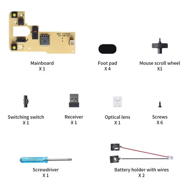 Til Lab 3D-print Trådløs Mus DIY Model 3D Printer Dele Computerdele