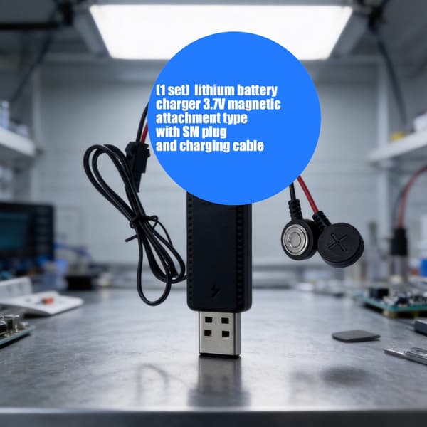 Effektiv magnetisk ladekabel PVC-tekstur for 18650-batterier 50 cm lang