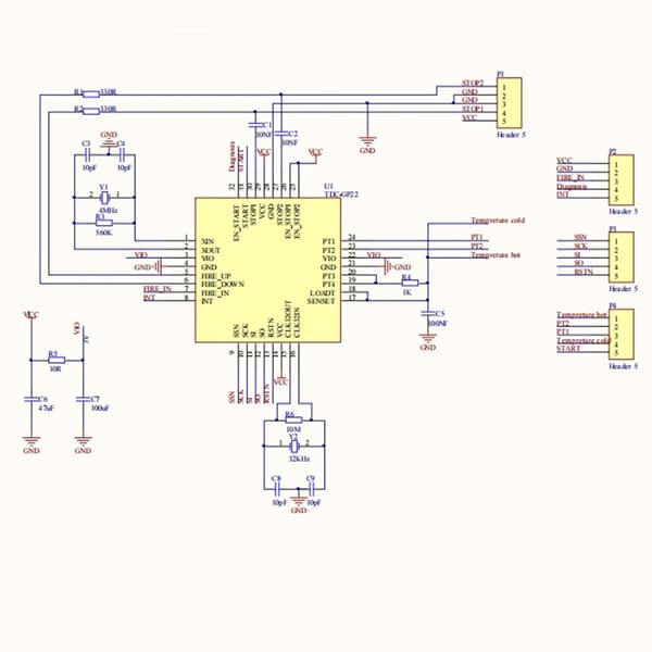 MCU-22 TDC-GP22 Elektronisk Byggeklods Tids Digital Konverter Interface