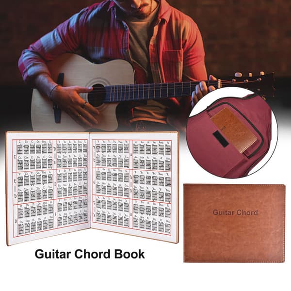 Gitarrackordsbok Diagram PU Läder 6 Strängar Pocket Gitarrackord Tabulatur