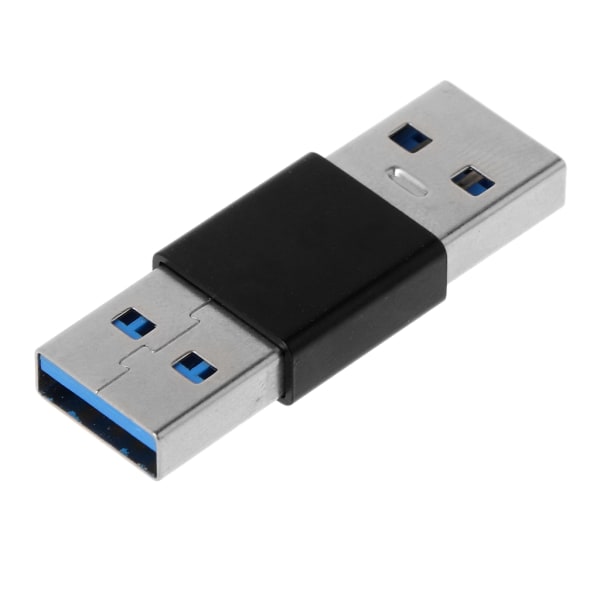 USB 3.0 Hane-Male High Speed ​​Extender Adapter Silver/Svart Bärbar Lättvikt Black