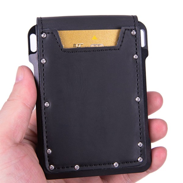 Muotiläppäluottokorttikotelo AirTag RFID Blocking Men PU-lompakkoon 1