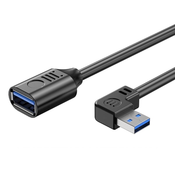 USB-forlengelseskabel 3.0 mann til kvinne datasynkronisering USB-forlengerledning 90 grader 5 Gbps høyhastighets ladekabel for mus