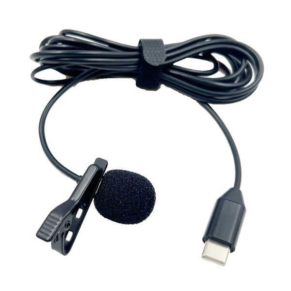 Bärbar USB C-mikrofon Professionell inspelningslösning för telefon 15-serien 1.5M