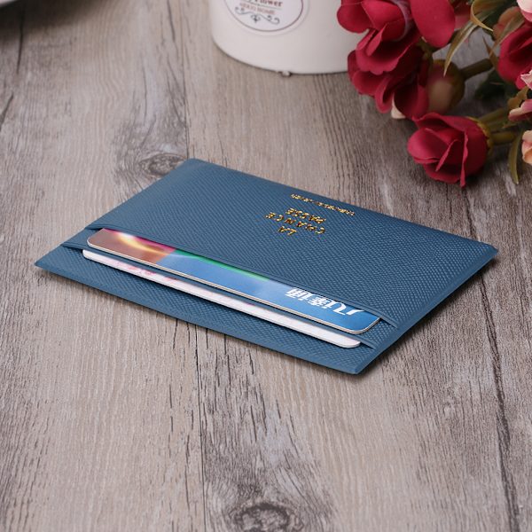 Portabel Kvinnor Män Kort Hållare Slim Bank Kredit ID-kort för Case Bag Plånbok Blue